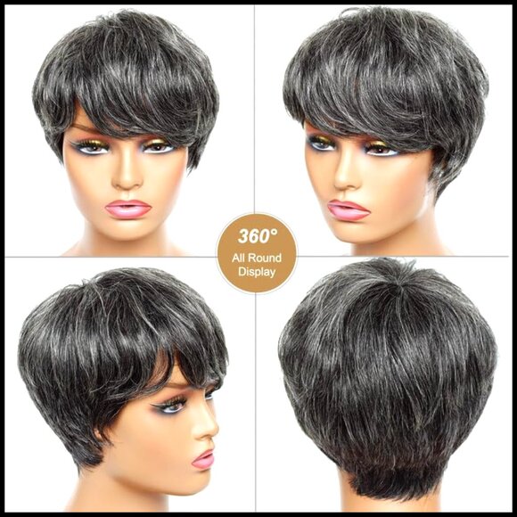 Short Layered Pixie Cut Human Hair Wig Glueless Lace Front 180 Density main image 5